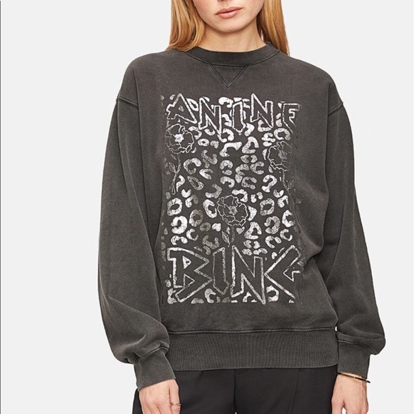 Anine Bing Tops - ANINE BING Ramona Panther Leopard Sweatshirt Small
